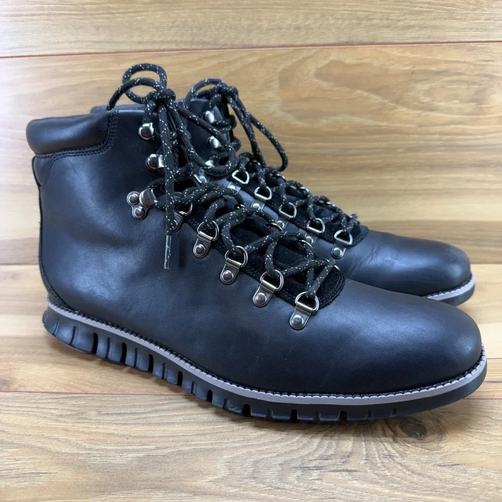 Cole Haan Zero Grand Hiker Mens Boot 11 M Black Leather Outdoor Business Casual